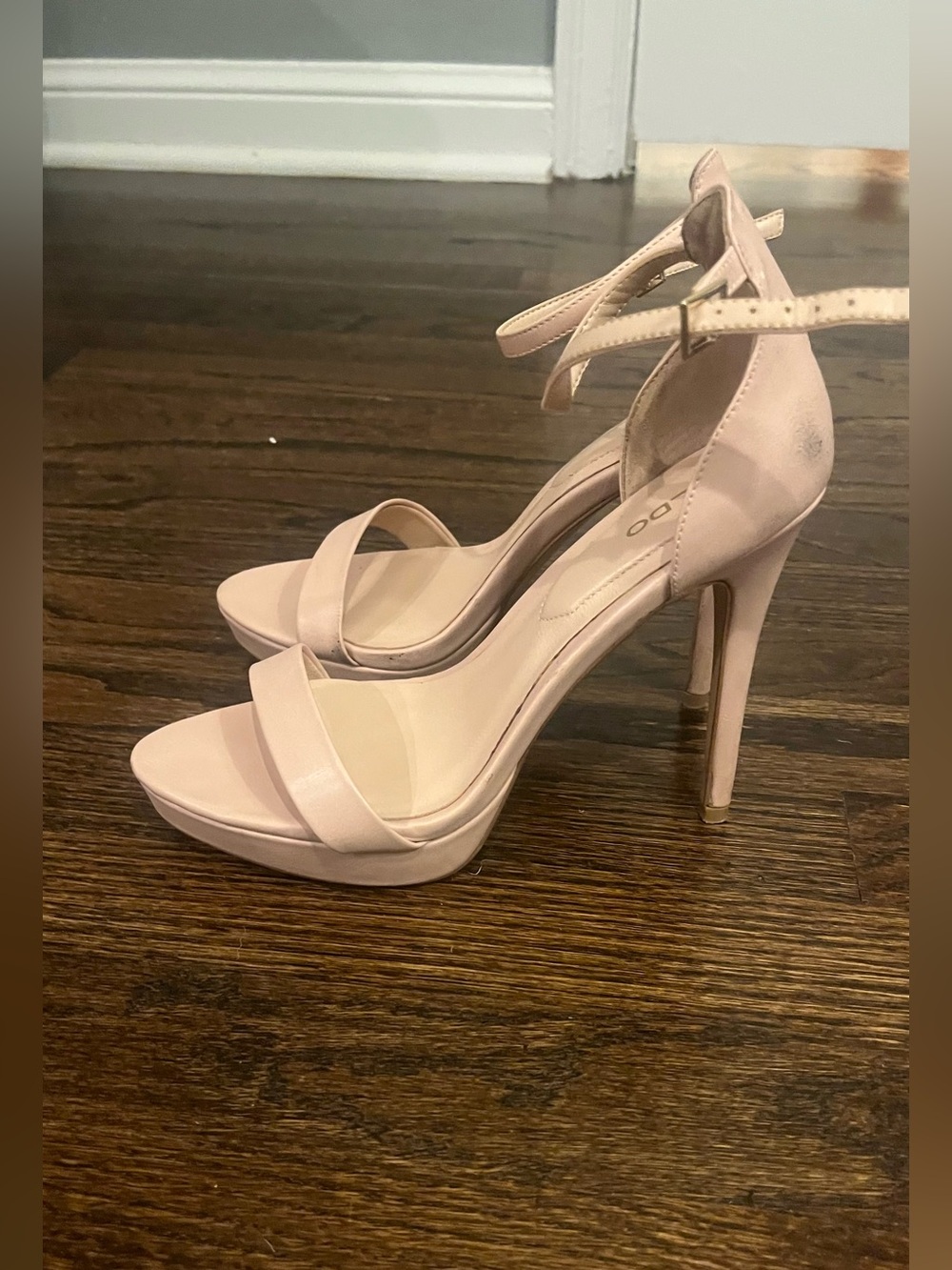 Aldo Nude Ankle-Strap Platform Stiletto Heels